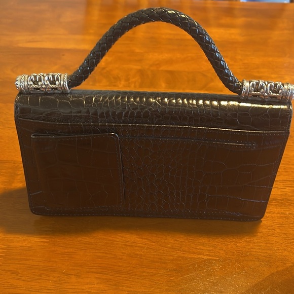 Brighton Vintage Wallet Clutch Hand Bag Crossbody Leather Silver Hardware - Picture 6 of 16